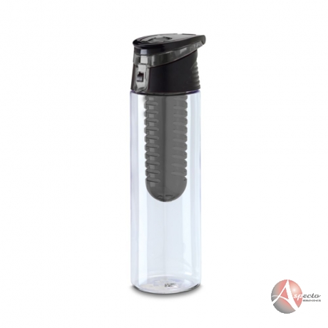 Squeeze Plástico com Infusor de Fruta 740 ml para Brindes Preto