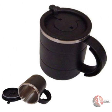 Caneca Plástica Promocional Preta