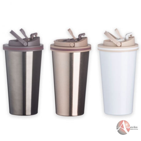 Copo de Metal 450ml com Tampa para Brindes