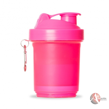 Coqueteleira 400ml Porta Suplementos para Brindes Rosa