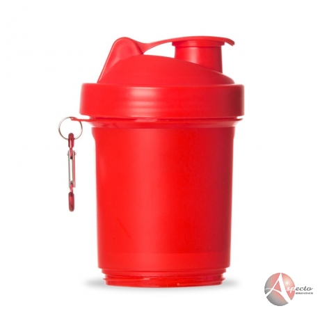 Coqueteleira 400ml Porta Suplementos para Brindes Vermelho