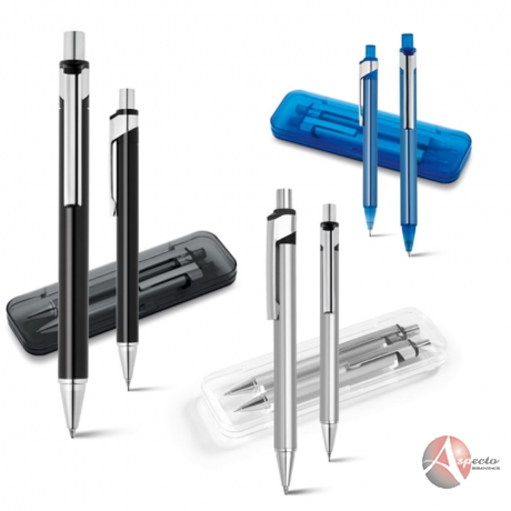 Conjunto de Caneta e Lapiseira em Alumínio para Brindes Varias Cores
