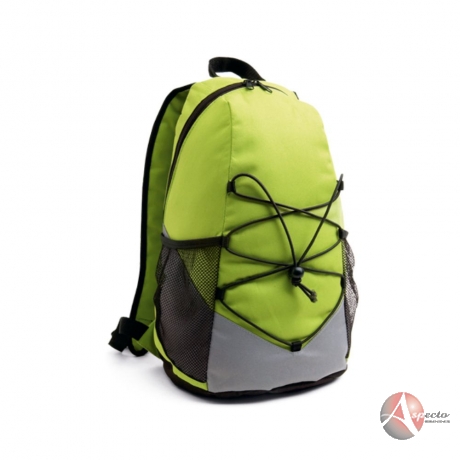 Mochila em Nylon 600D e Bolsos Laterais para Brindes Verde Claro