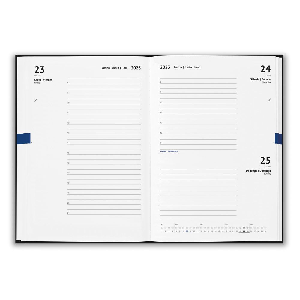 Agenda Diária 2023 em Couro Sintético Personalizada para Brindes