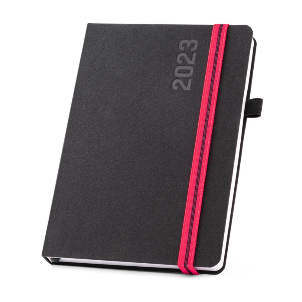 Agenda Diária 2023 em Tecido Vermelha Personalizada para Brindes