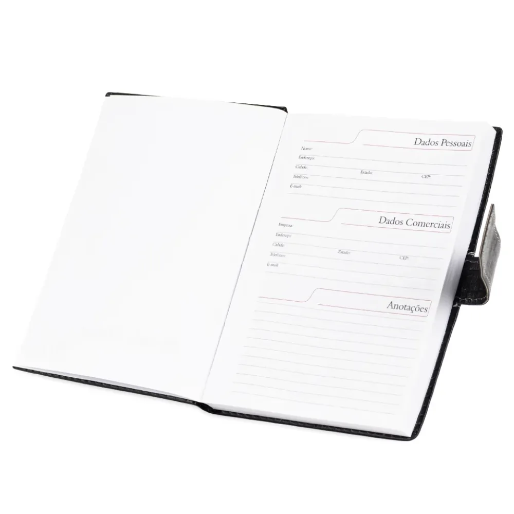 Agenda Diária 2027 em Couro Sintético Personalizada