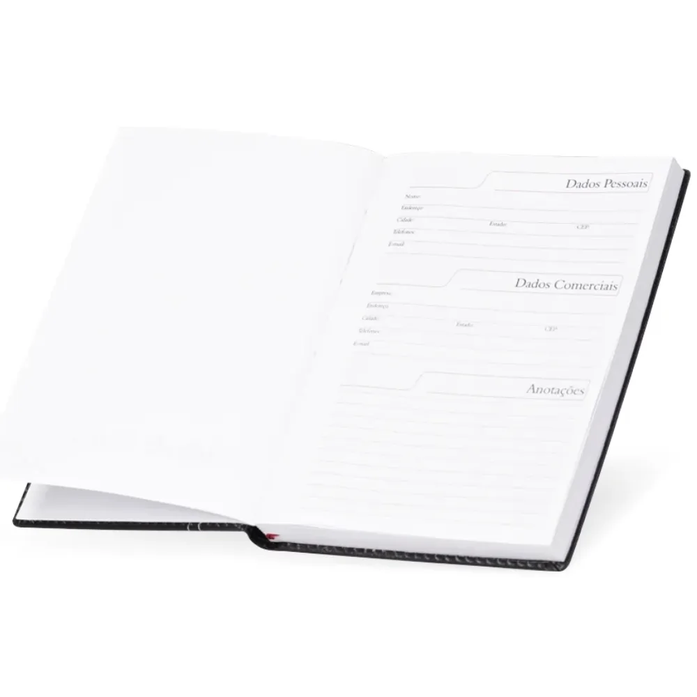 Agenda Diária 2027 em Couro Sintético Personalizada
