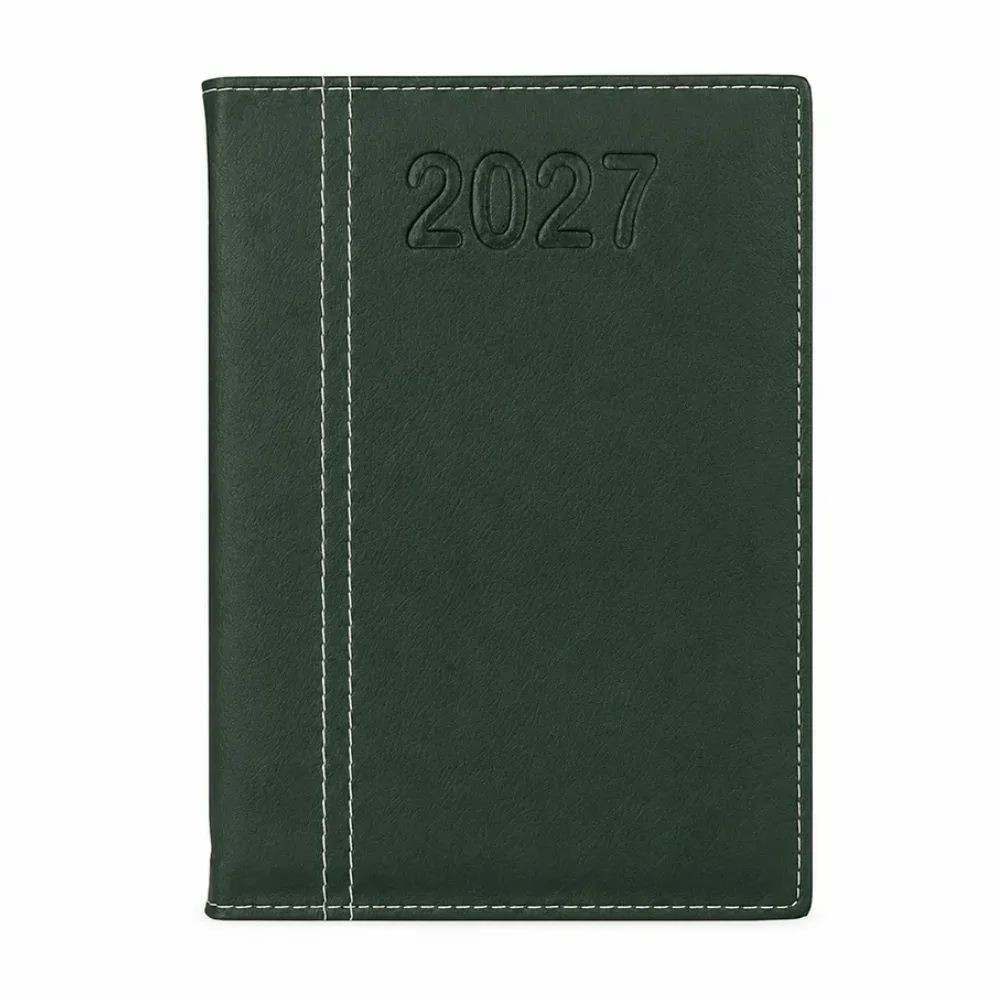 Agenda Diária 2027 em Couro Sintético Personalizada