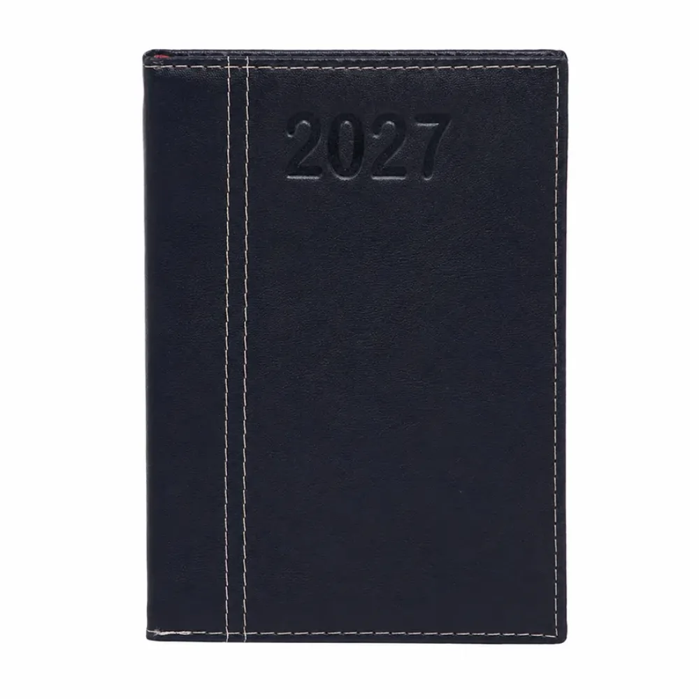 Agenda Diária 2027 em Couro Sintético Personalizada