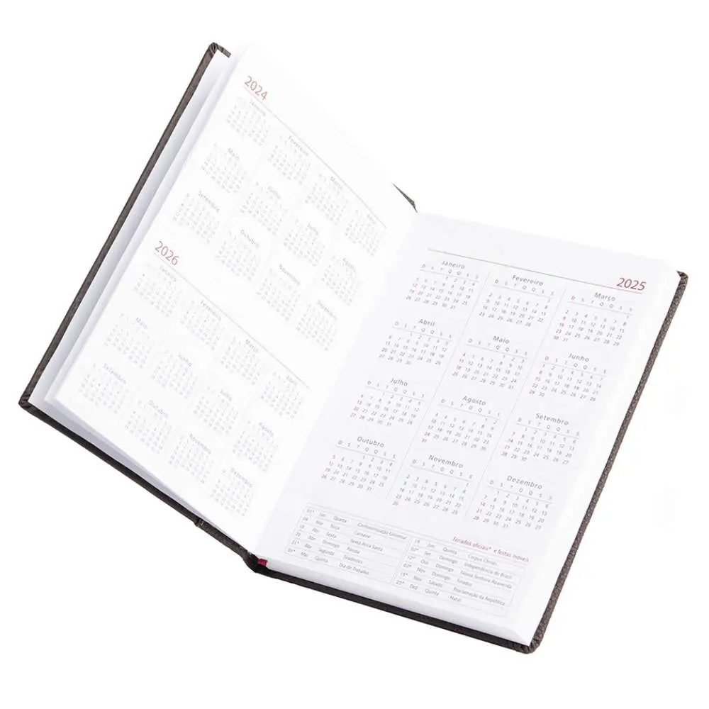 Agenda diária personalizada para brindes corporativos