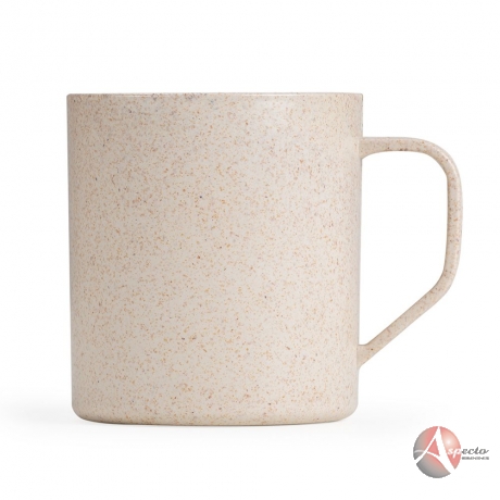 Caneca Fibra de Arroz 400ml para Brindes Personalizados Bege