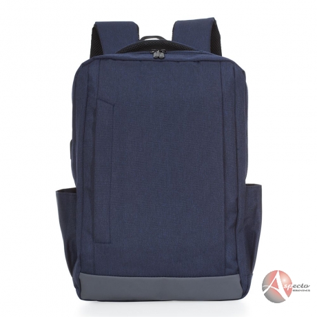 Mochila de Nylon USB para Brindes Azul