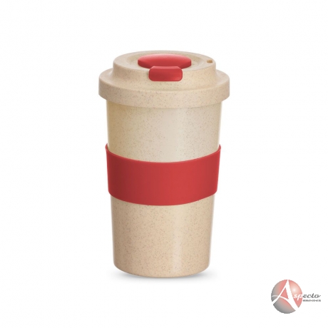 Copo Fibra de Bambu 450ml Vermelho