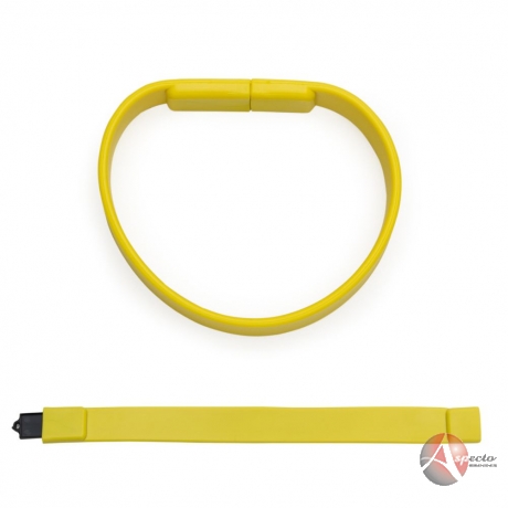 Pen Drive Pulseira de Silicone Promocional para Brindes Amarelo