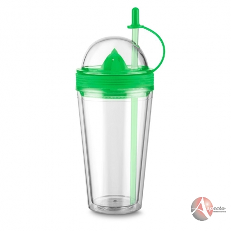Copo Plástico 500ml Espremedor para Brindes Personalizados Verde