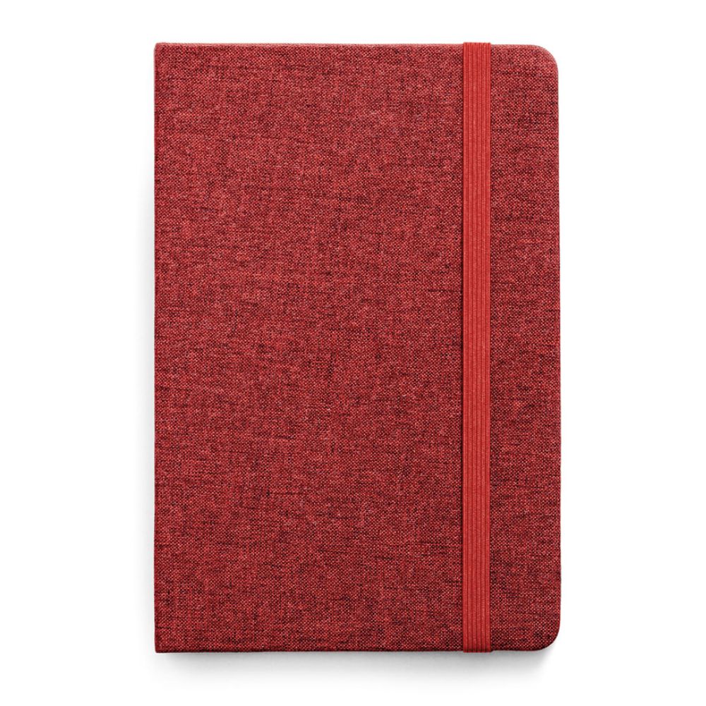 Bloco Caderno forrado em Tecido Poliéster para Brindes Personalizados Vermelho