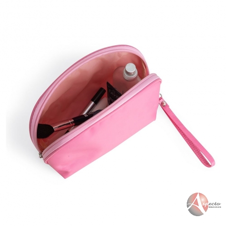 Necessaire Nylon Impermeável para Brindes Rosa