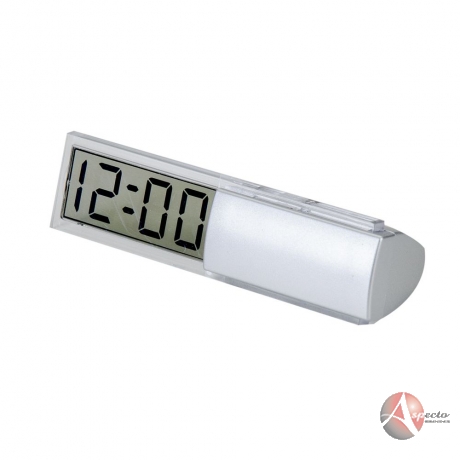 Relógio Lcd de Mesa Personalizado Prata