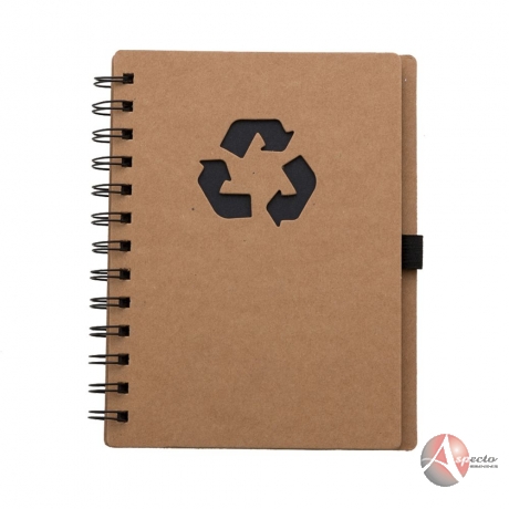 Caderno Espiral Ecológico para Brindes Preto