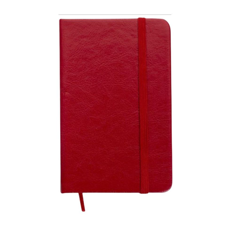 Caderneta de Couro Sintético Vermelho Sem Pauta 144 X 88 mm
