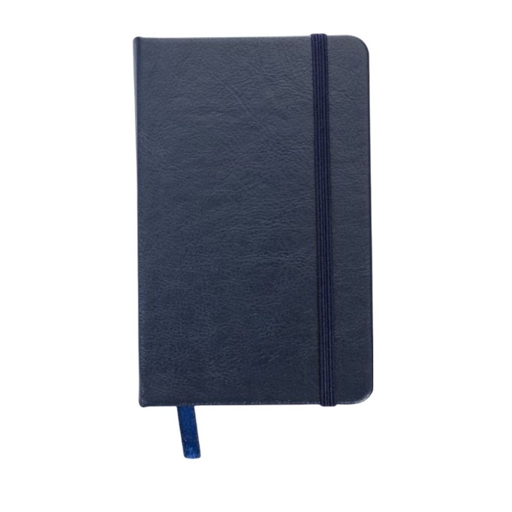 Caderneta de Couro Sintético Azul Sem Pauta 144 X 88 mm