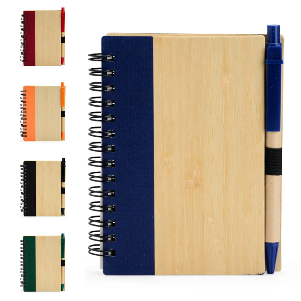 Caderneta ecológica com caneta personalizada para brindes promocionais