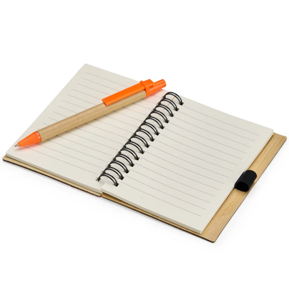 Caderneta ecológica com caneta personalizada para brindes promocionais