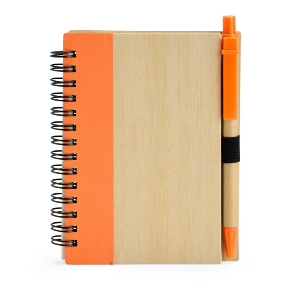 Caderneta ecológica com caneta personalizada para brindes promocionais