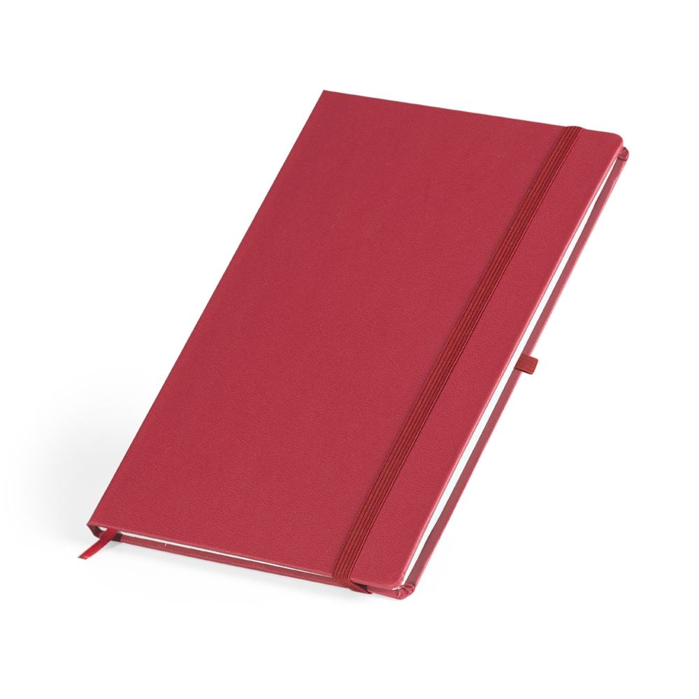 Caderneta em Couro Sintético Vermelho 21 x 14 cm (com pauta)