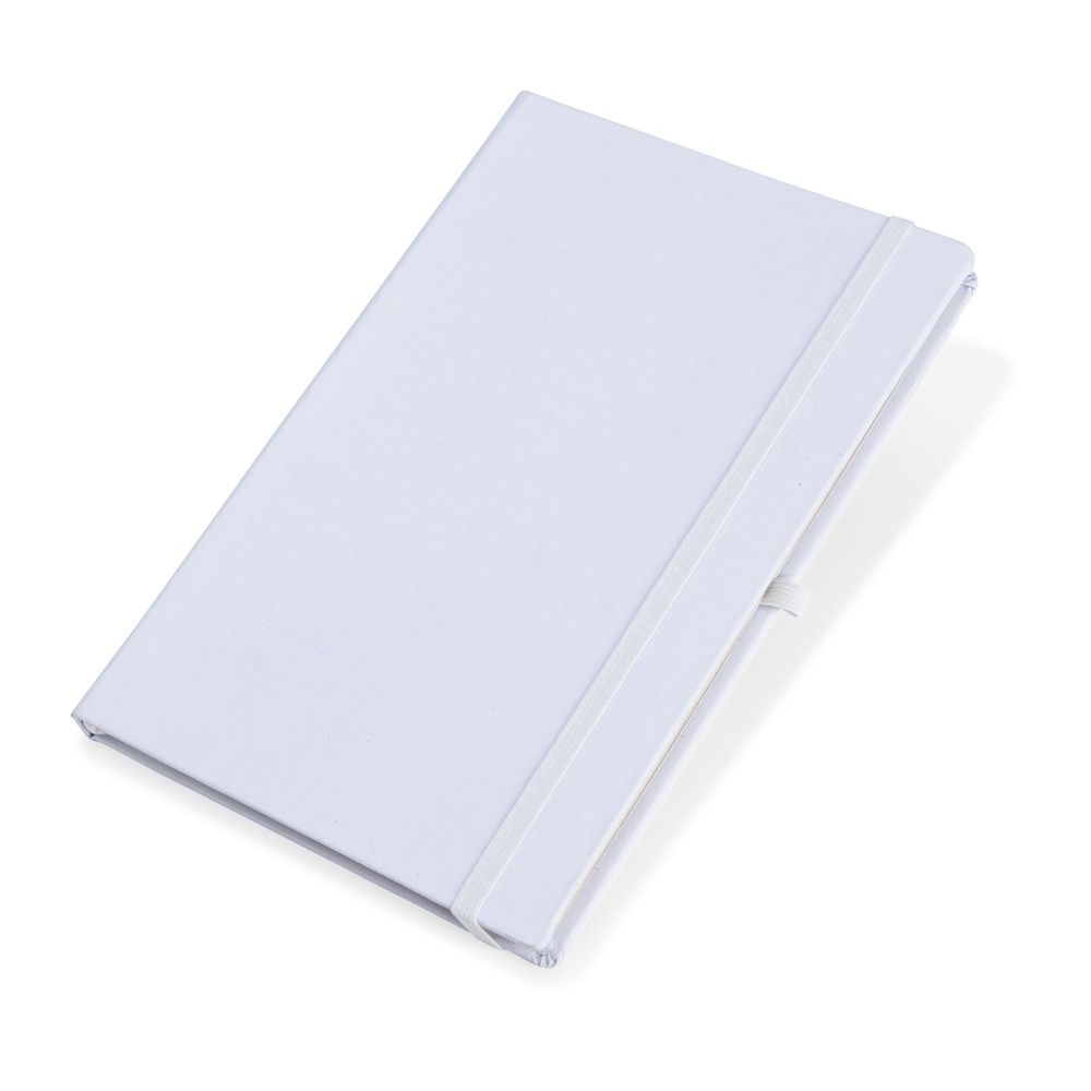 Caderneta em Couro Sintético Branco 21 x 14 cm (com pauta)