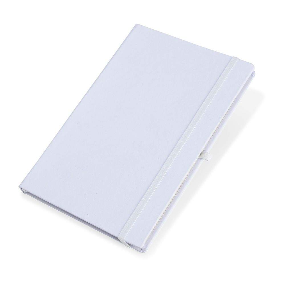 Caderneta em Couro Sintético Branco 21 x 14 cm (sem pauta)