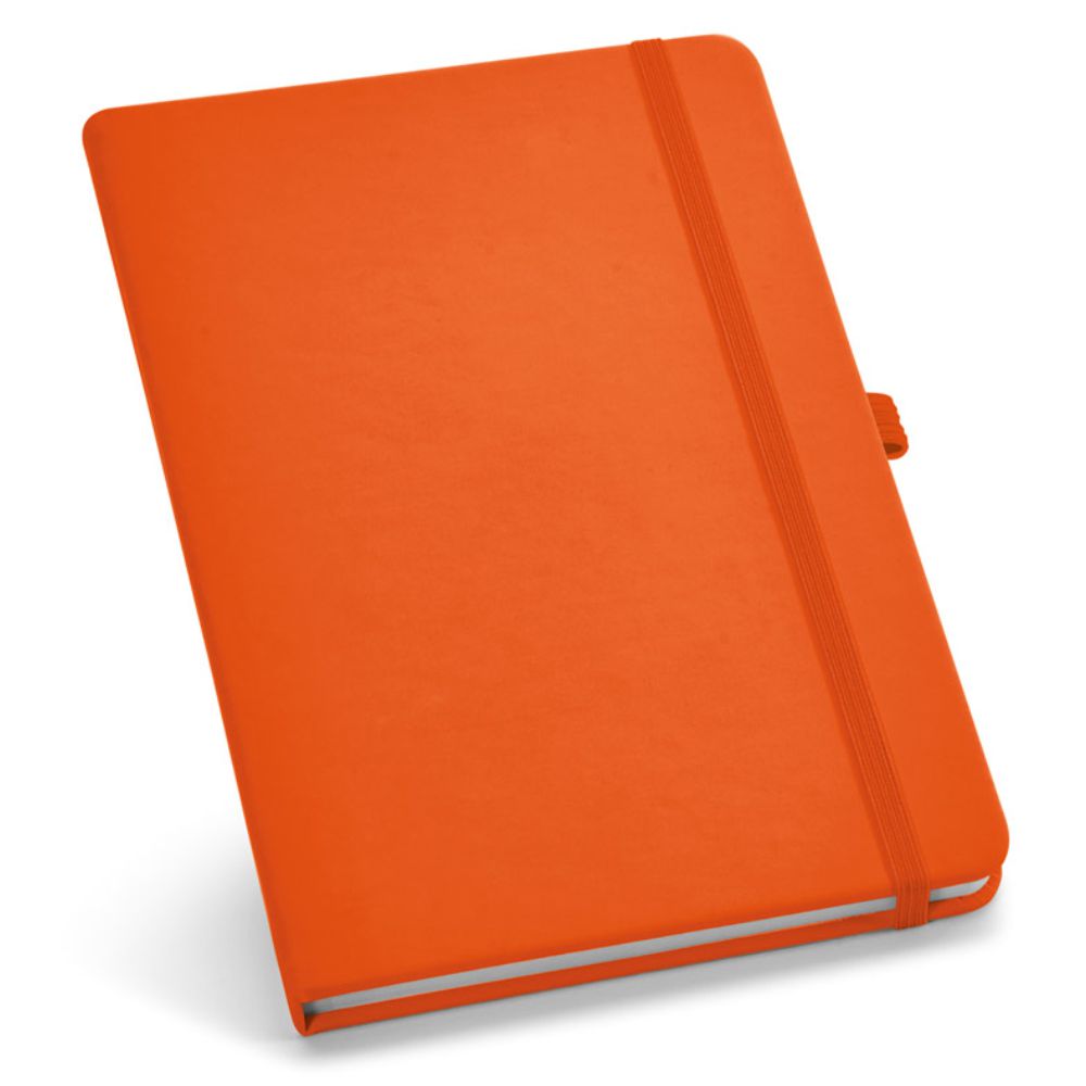 Caderneta tipo Moleskine Laranja para Brindes Personalizados