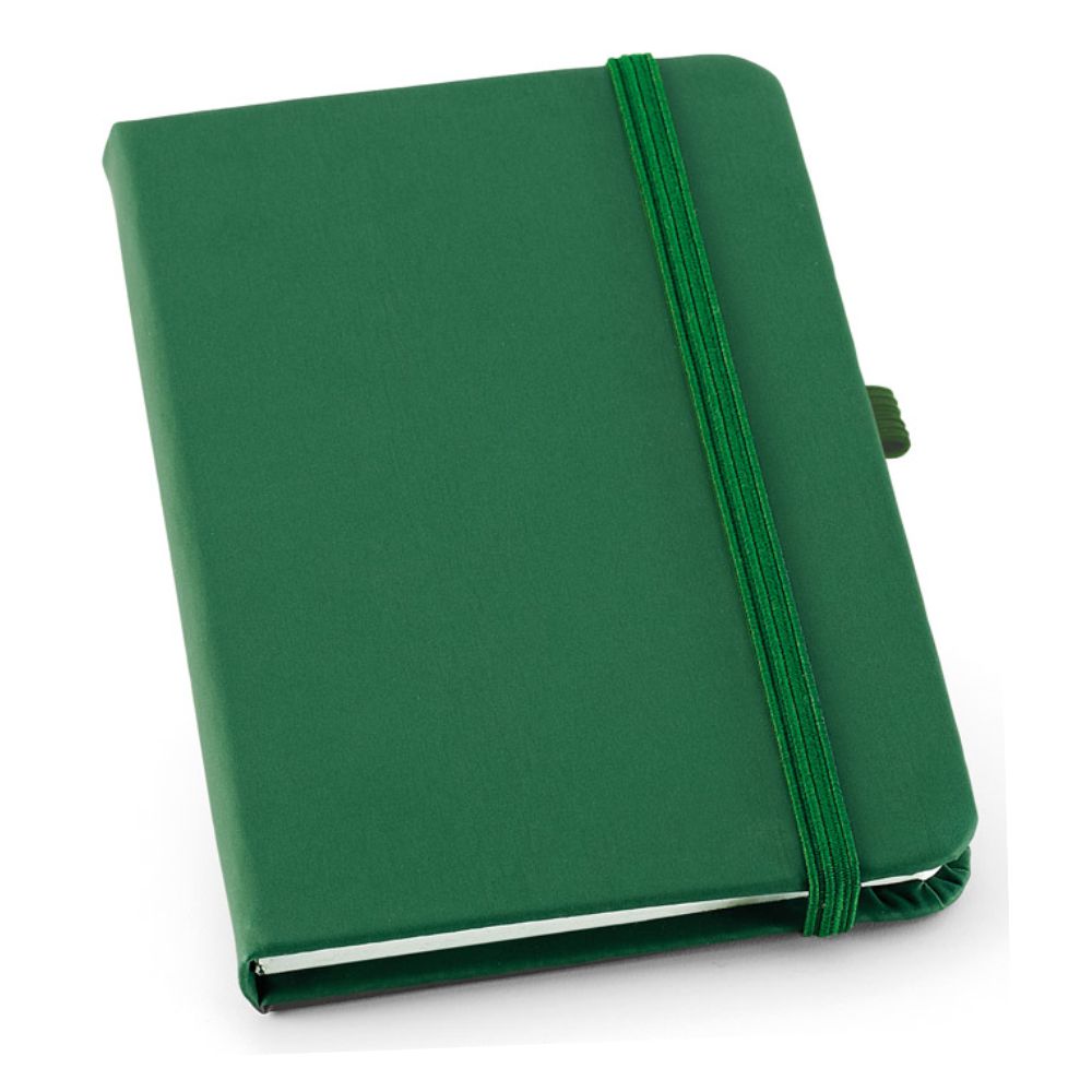 Caderneta tipo Moleskine Verde 90 x 140 mm com Pauta Personalizado