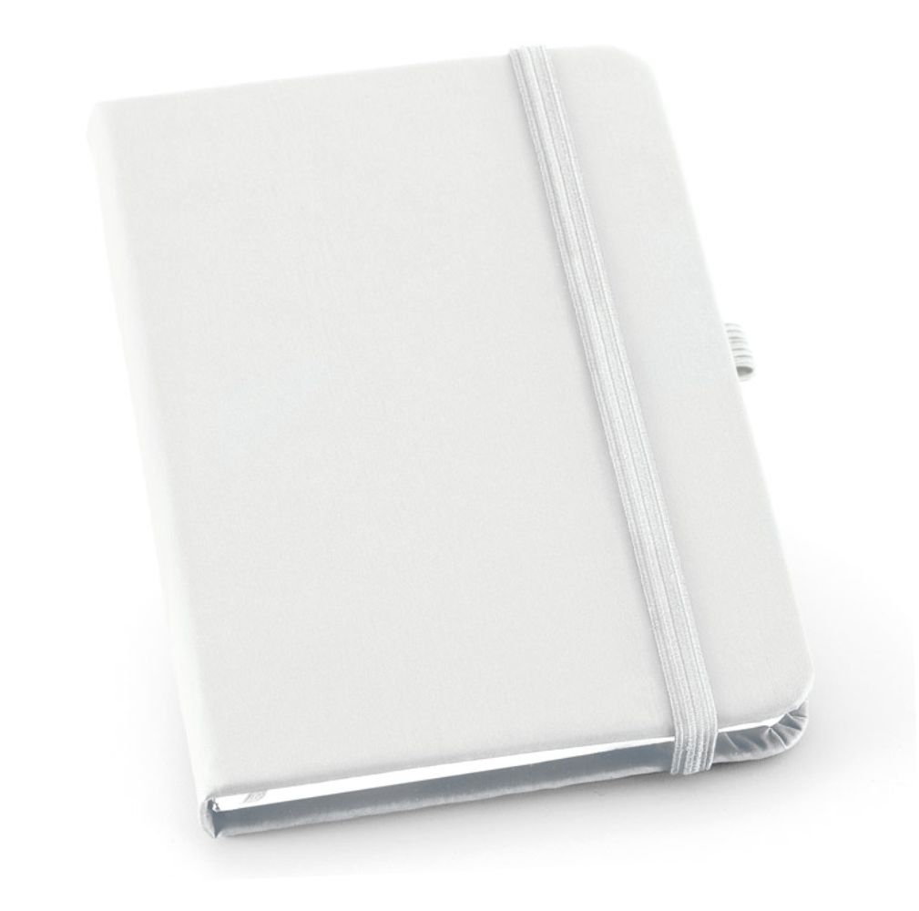Caderneta tipo Moleskine Branco 90 x 140 mm com Pauta Personalizado