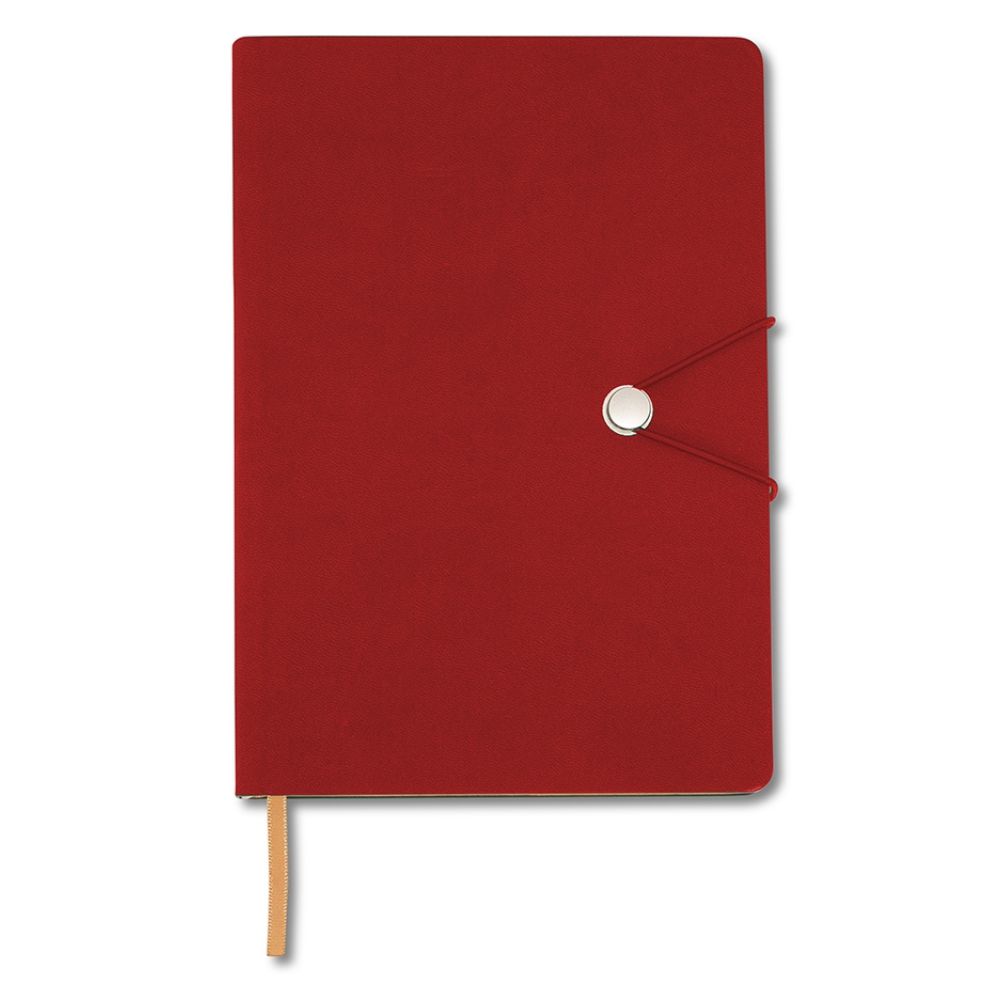 Caderneta Tipo Moleskine com Fecho para Brindes Vermelho