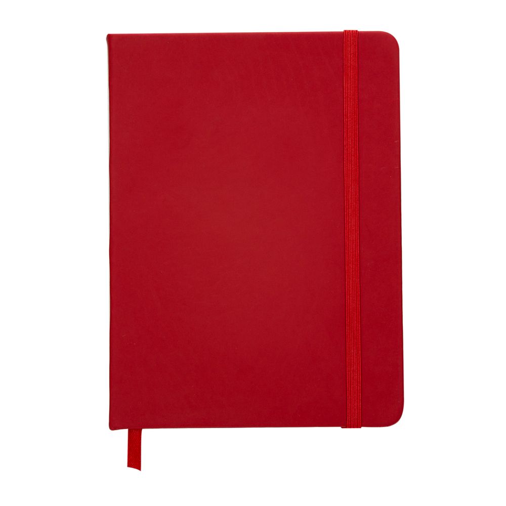 Caderneta tipo Moleskine com Pauta Vermelha para Brindes Personalizados