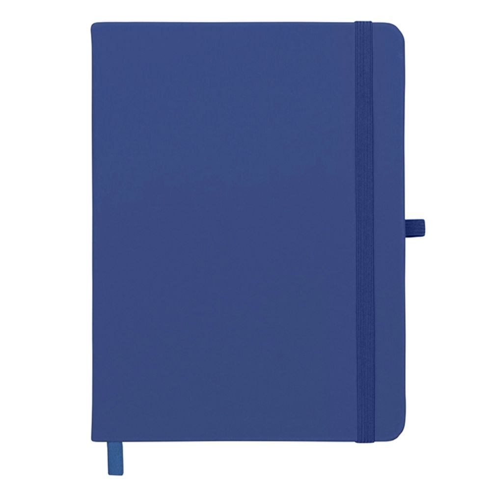Caderneta tipo Moleskine em Couro Sintético Azul para Brindes Personalizados