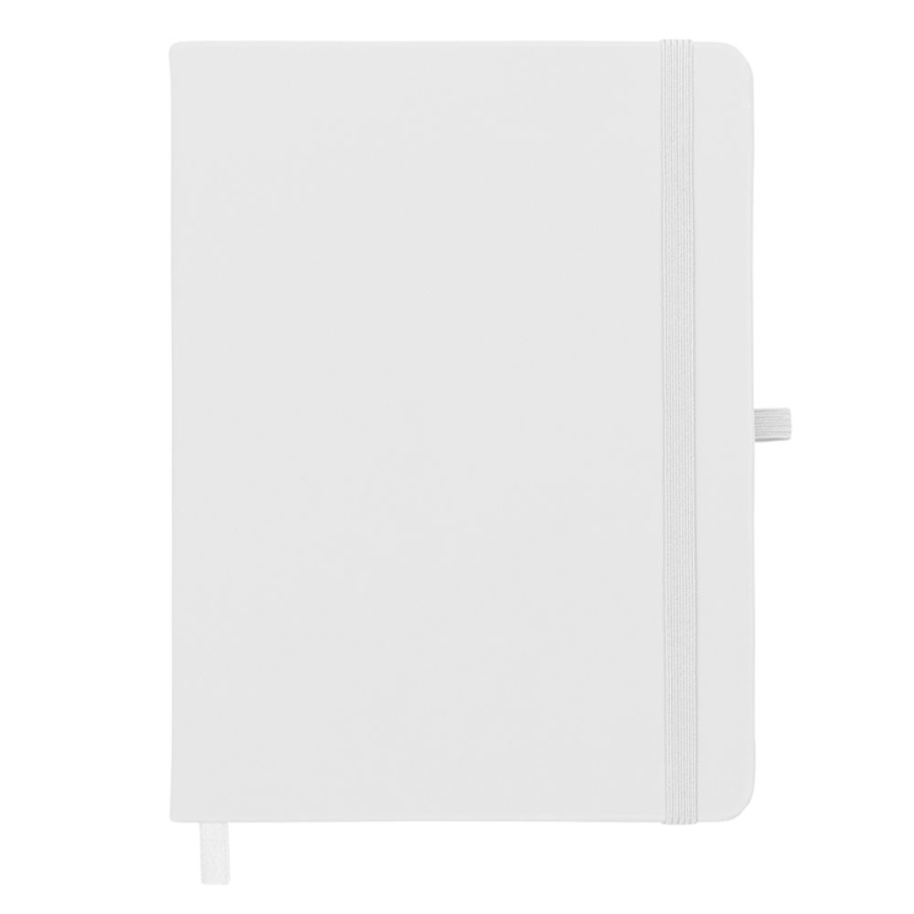 Caderneta tipo Moleskine em Couro Sintético Branca para Brindes Personalizados