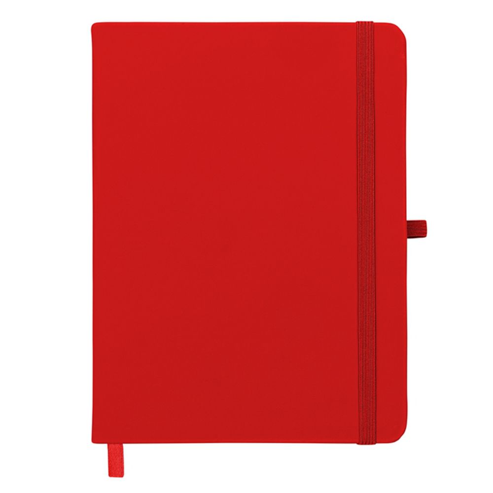Caderneta tipo Moleskine em Couro Sintético Vermelha para Brindes Personalizados