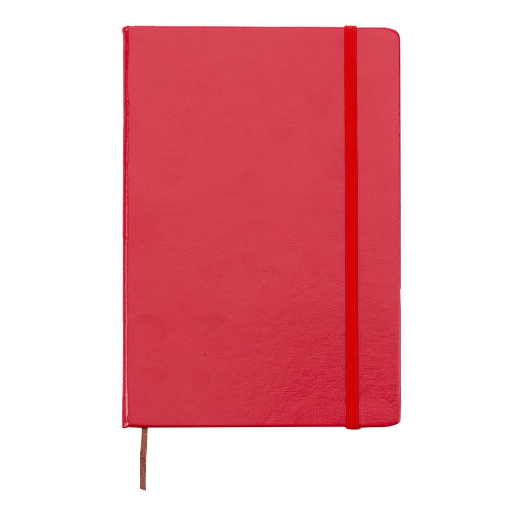 Caderneta tipo Moleskine de Couro Sintético Vermelha para Brindes Promocionais