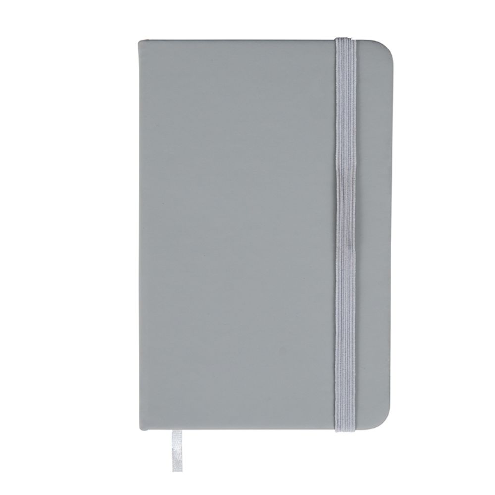 Caderneta tipo Moleskine Cinza Personalizada para Brindes