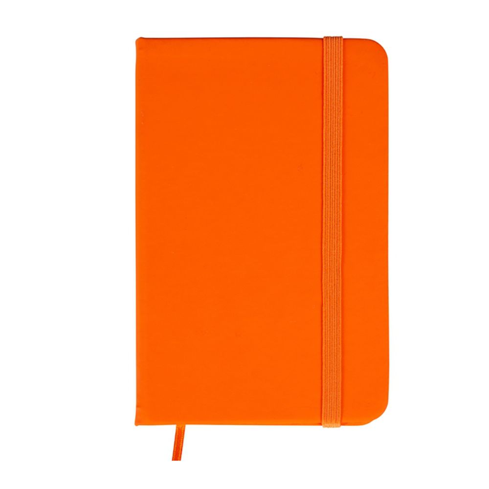Caderneta tipo Moleskine Laranja Personalizada para Brindes