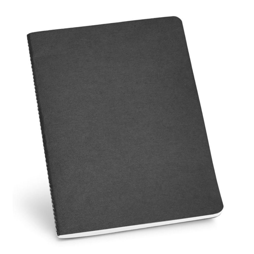 Caderno A5 com 40 Folhas Pautadas para Brindes Promocionais Preto