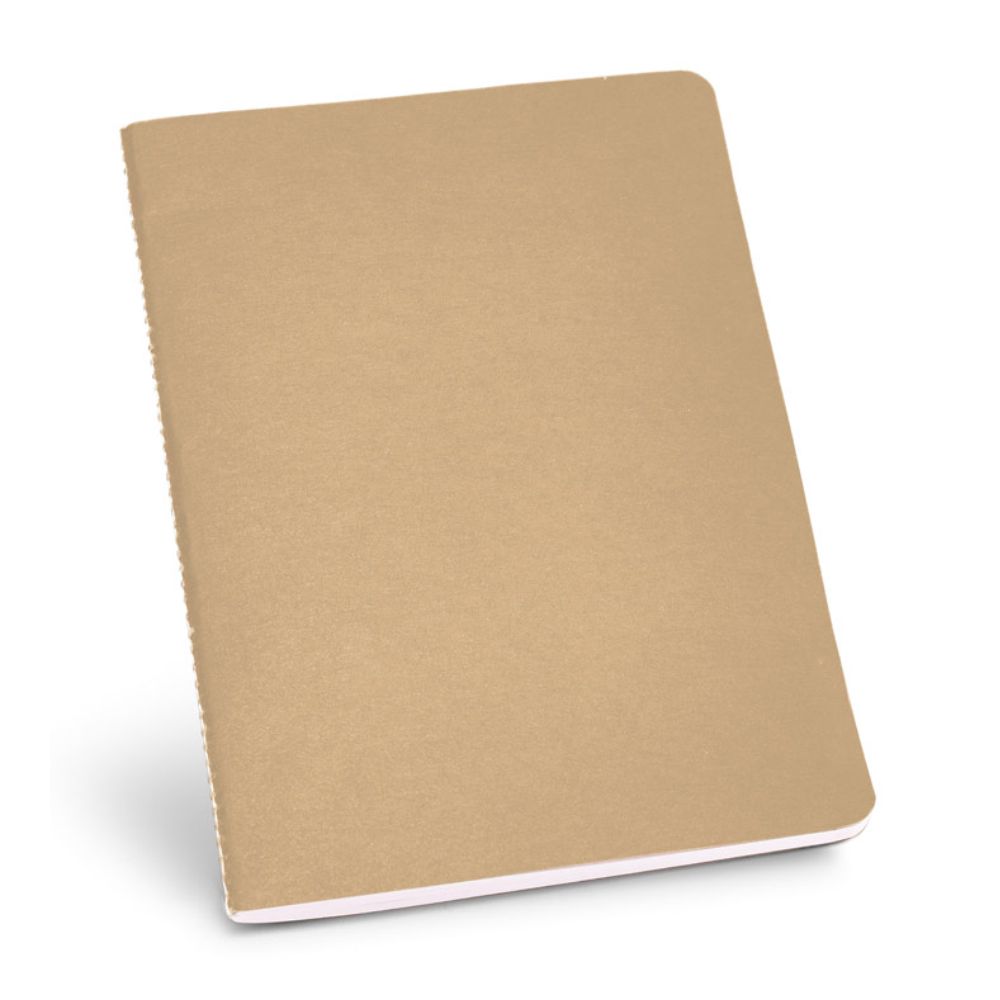 Caderno A5 com 40 Folhas Pautadas para Brindes Promocionais Bege