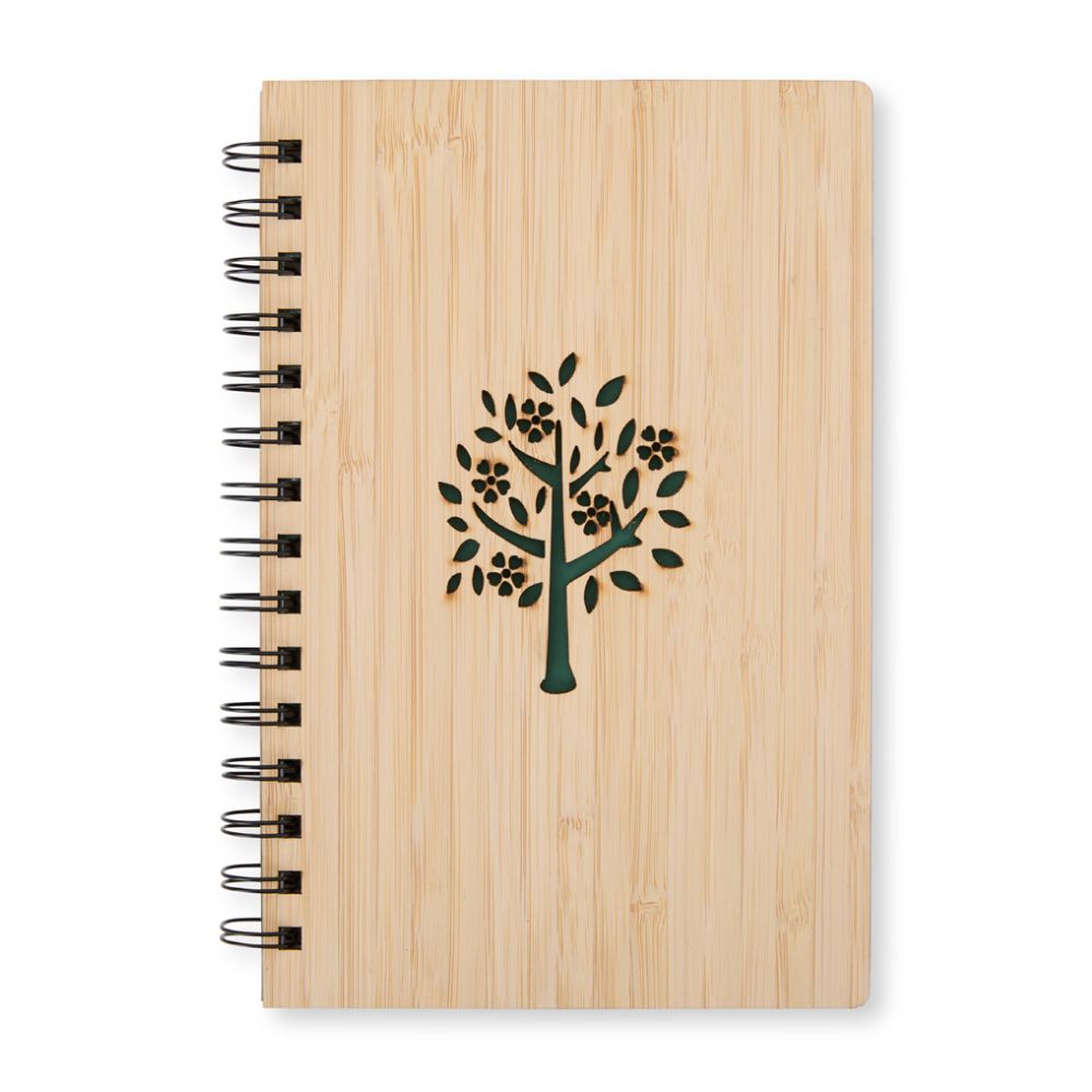 Caderno em bambu personalizado para brindes promocionais
