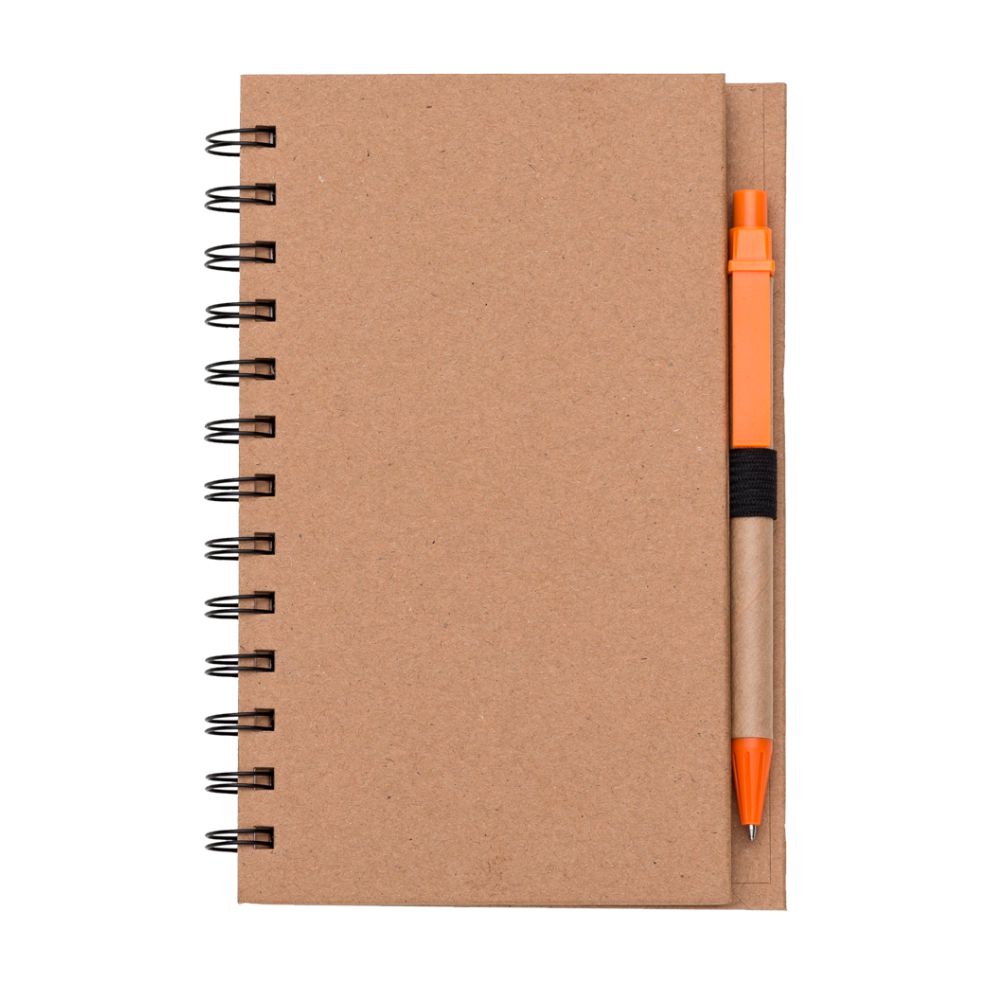 Caderno Espiral Ecológico para Brindes Laranja