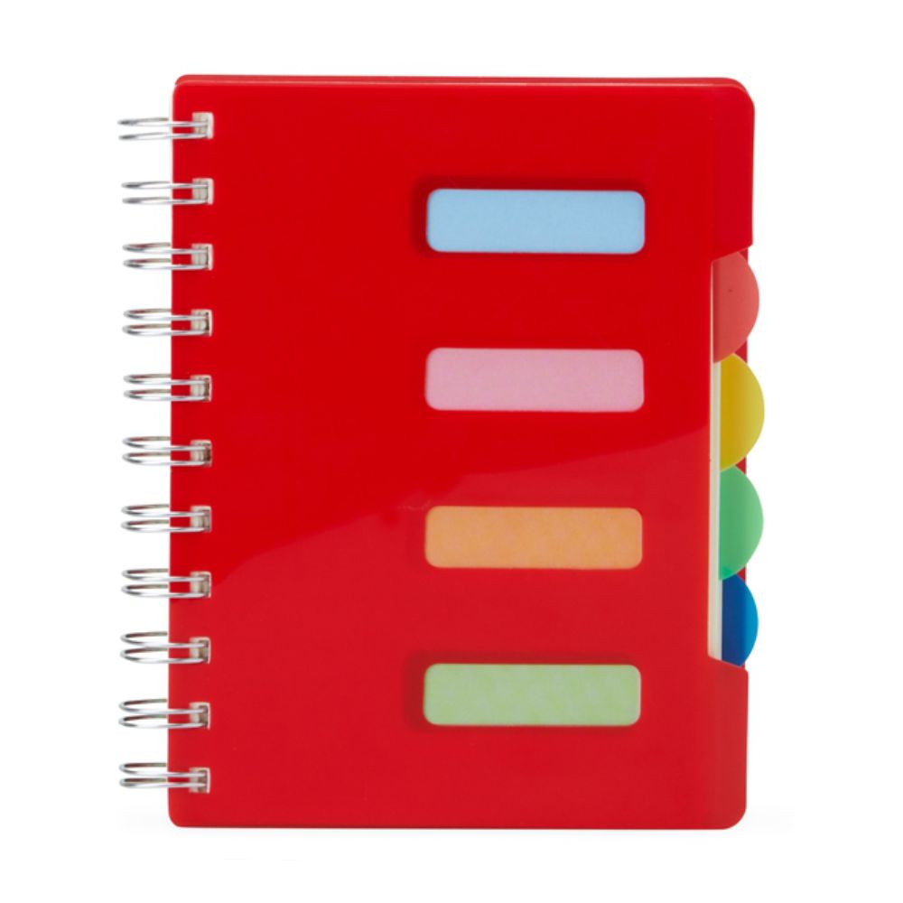 Caderno Pequeno  Vermelho com Divisórias para Brindes