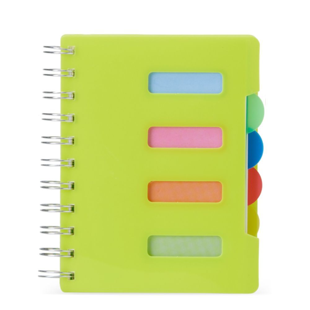 Caderno Pequeno Verde com Divisórias para Brindes