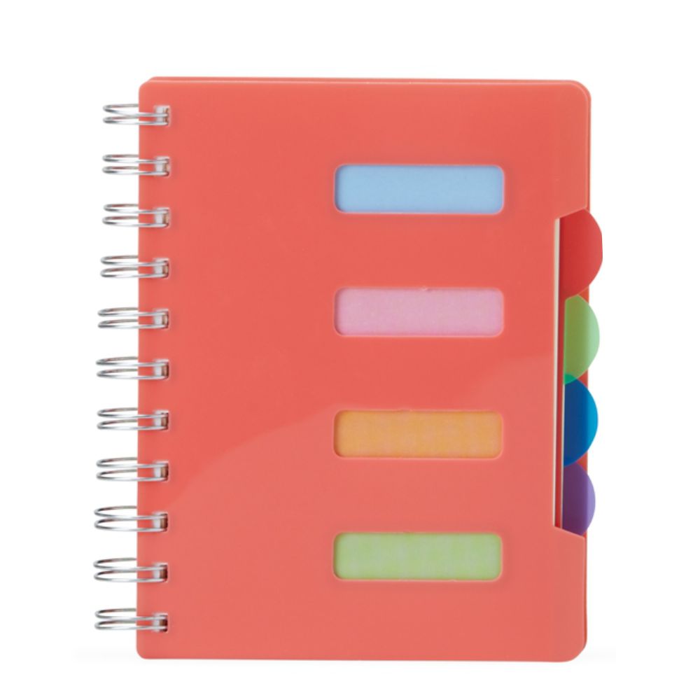 Caderno Pequeno Rosa com Divisórias para Brindes