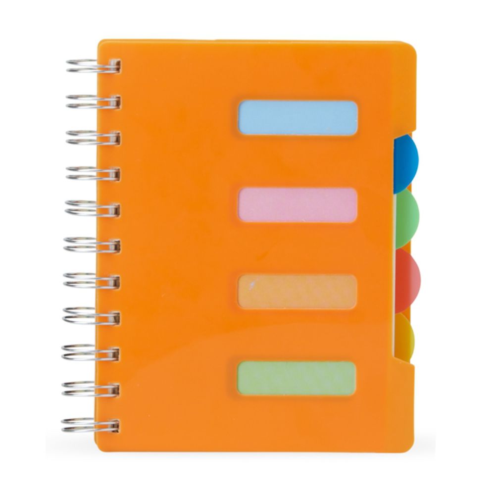 Caderno Pequeno  Laranja com Divisórias para Brindes